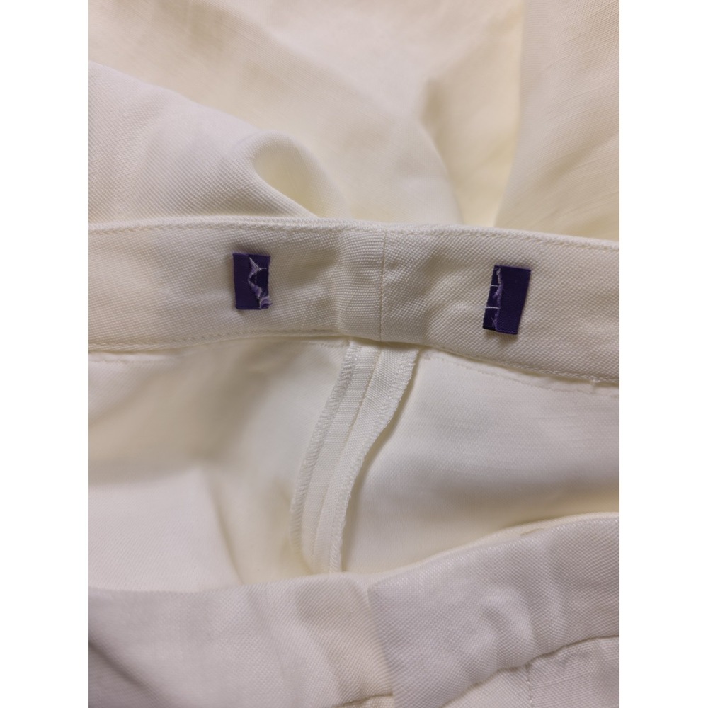 Ralph Lauren Purple Label Leora Linen Blend Pants Womens 10 White $1690 - Picture 11 of 12